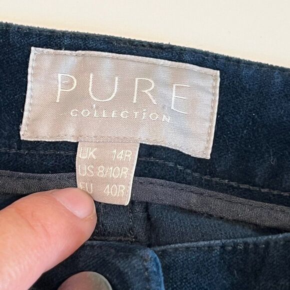 Pure Collection 10R Midnight Blue Cotton Mid-Rise Washed Velvet Jean Pants - Picture 10 of 10